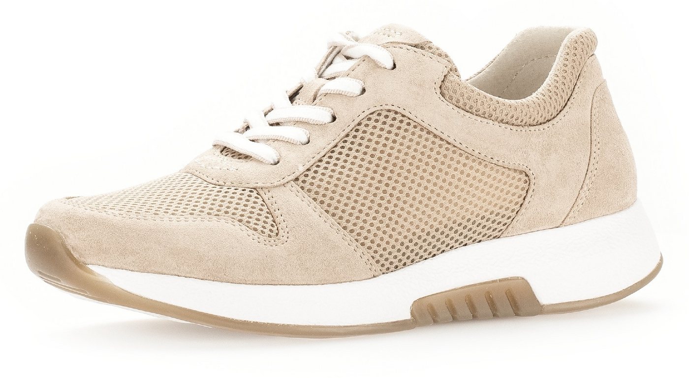 rollingsoft Keilsneaker, Freizeitschuh, Halbschuh, Schnürschuh im sommerlichem Materialmix