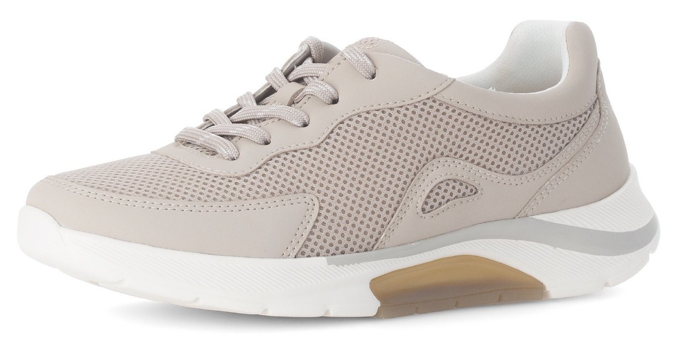 Gabor Rollingsoft Keilsneaker, Freizeitschuh, Halbschuh, Schnürschuh mit Wechselfußbett (beige)
