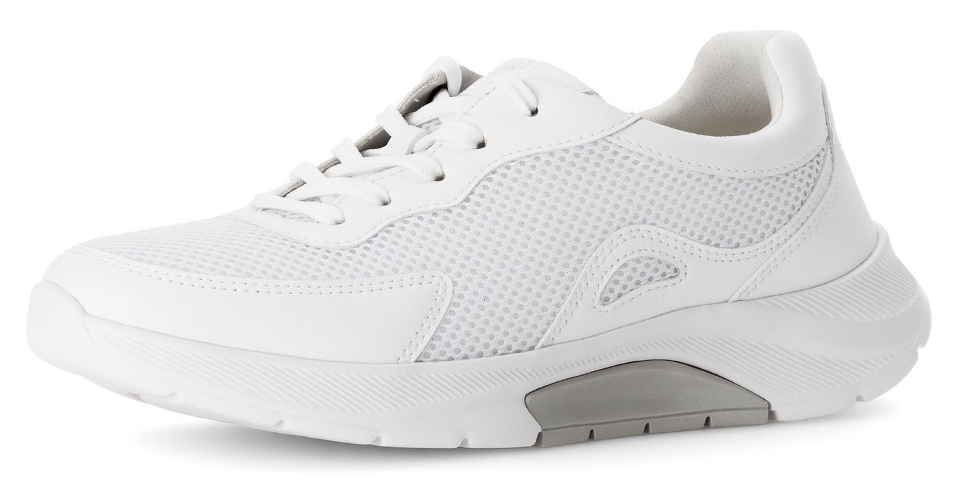 Gabor Rollingsoft Keilsneaker, Freizeitschuh, Halbschuh, Schnürschuh mit Wechselfußbett (weiß)