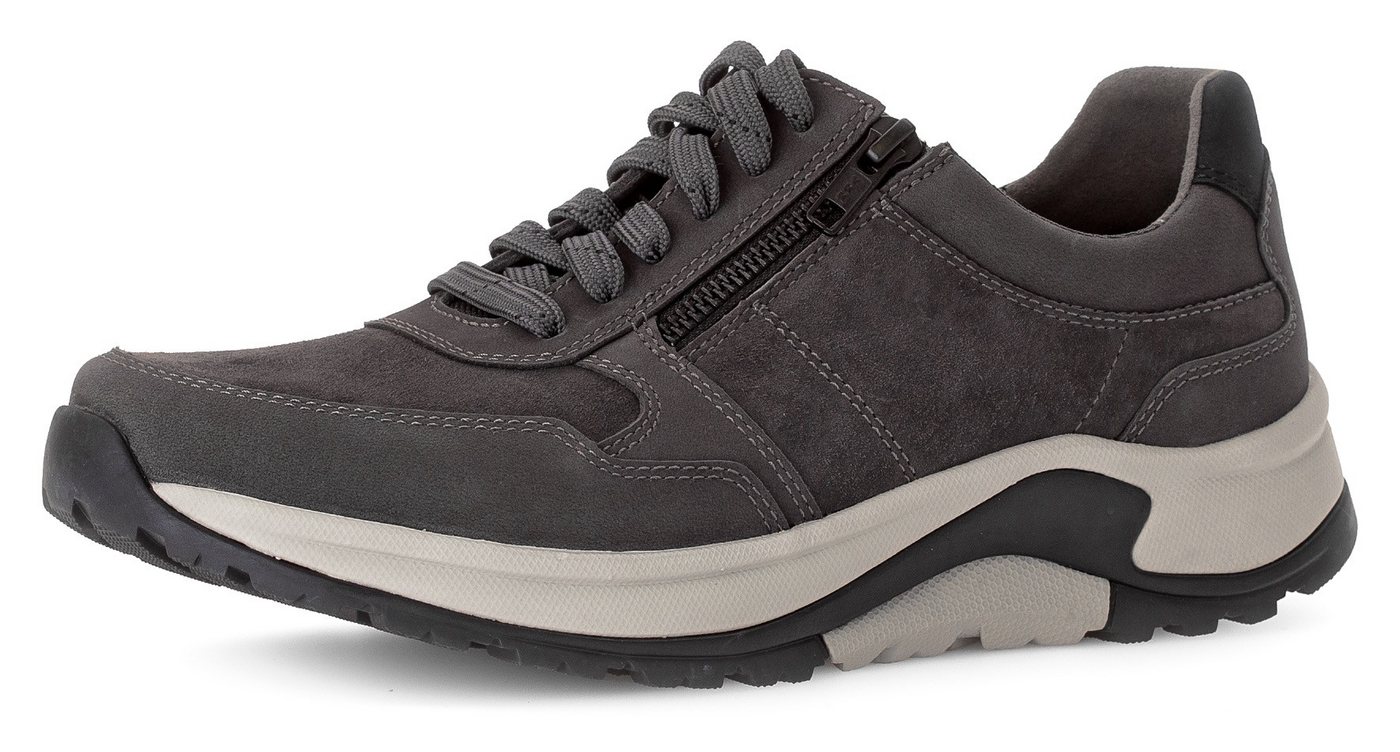 Gabor Rollingsoft Keilsneaker, Komfortschuh, Schnürschuh, Halbschuh in Weite G 1/2 (weit) (grau)