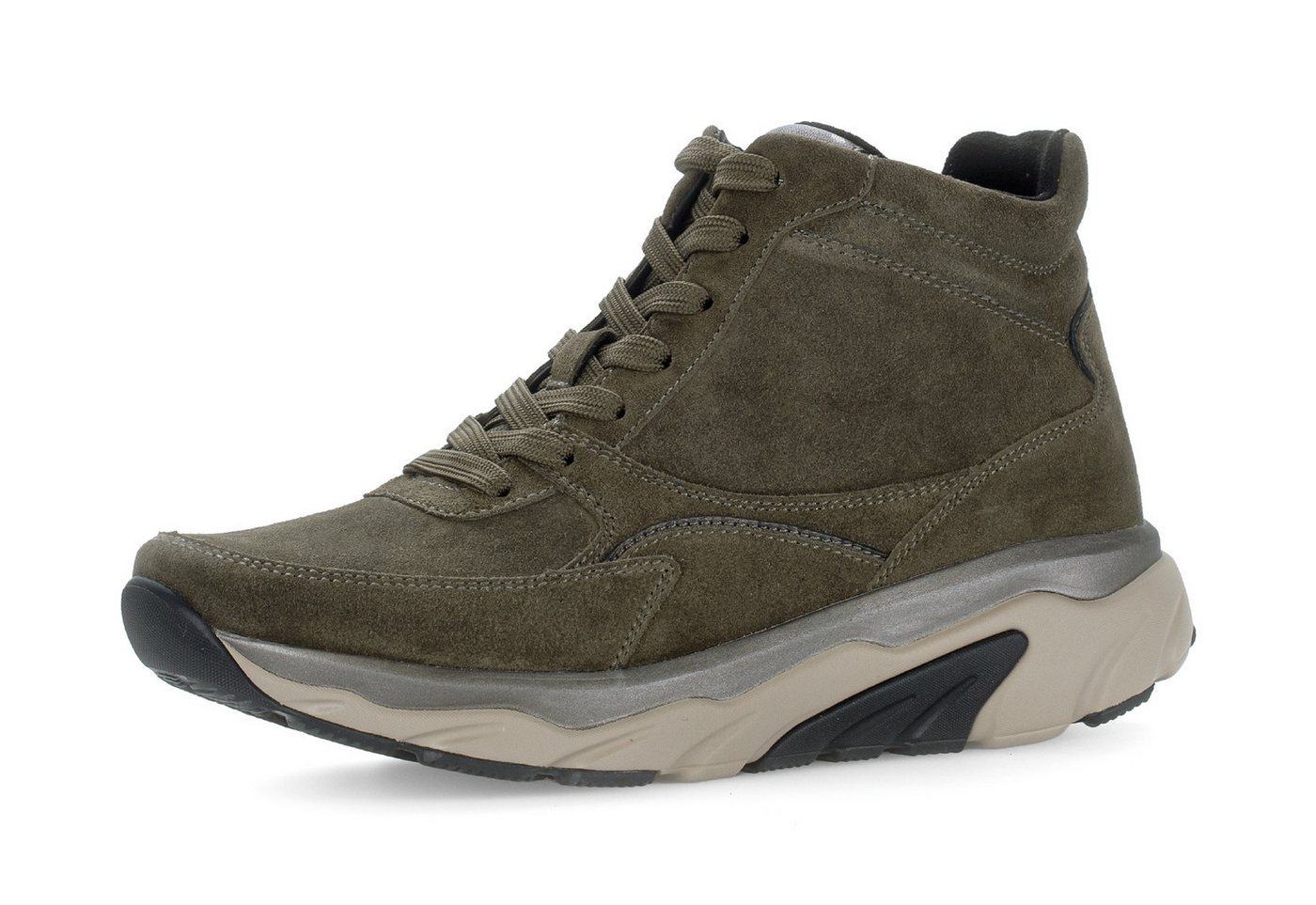 Gabor Rollingsoft Keilsneaker, Schnürboots, High Top-Sneaker, Komfortschuh, gepolsterter Schaftrand