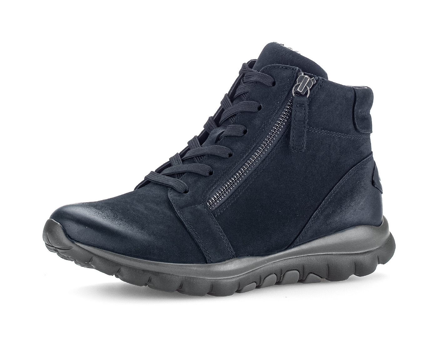 Gabor Rollingsoft Schnürboots, Keilabsatz, Komfortboots mit profilierter Gummilaufsohle (blau)