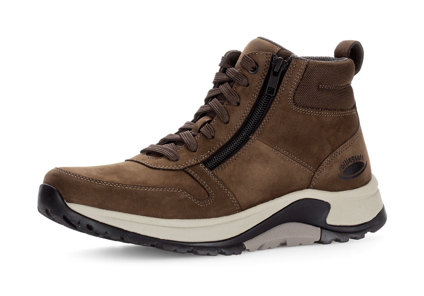 Gabor Rollingsoft Sneaker, Schnürboots, Komfortschuh in Bequemweite G (weit) (braun)