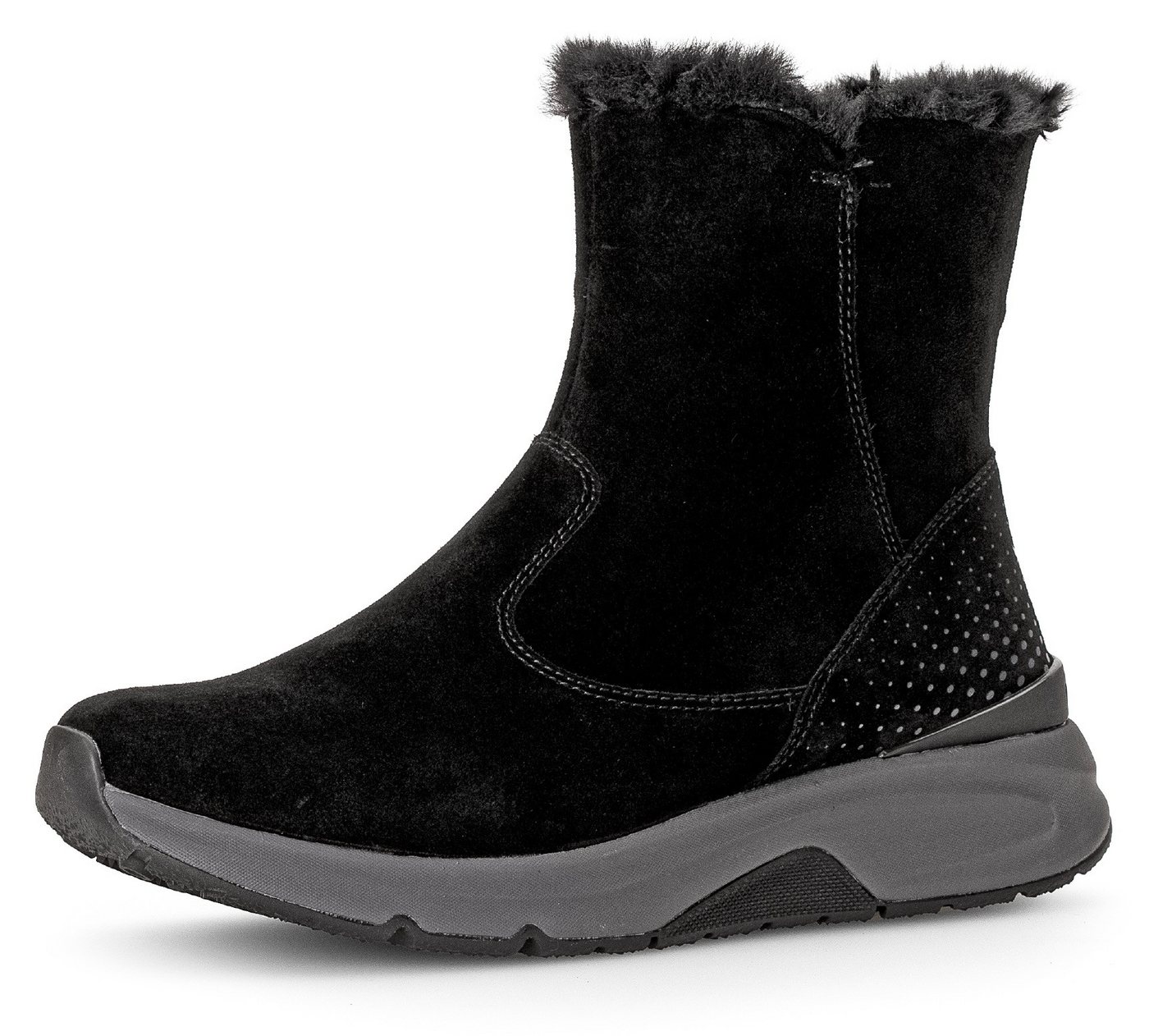 Gabor Rollingsoft Winterboots, Keilabsatz, Stiefelette mit der typischen rollingsoft-Laufsohle (schwarz)