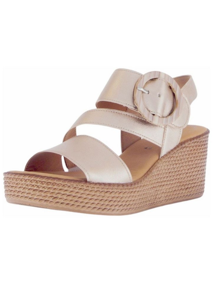 Gabor Sandalen Leder Keilsandalette (beige)