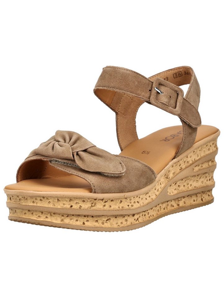 Gabor Sandalen Leder Keilsandalette (braun)