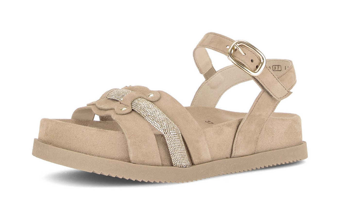 Gabor Sandalette Riemchensandale, Sommerschuh mit glänzendem Schmuckriegel