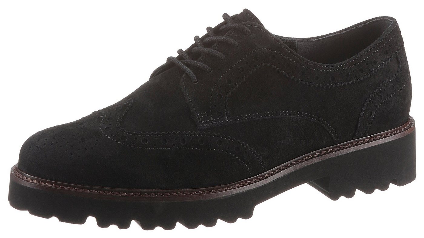 Gabor Schnürschuh mit dezenter Lyralochung, Freizeitschuh, Halbschuh, Schnürschuh (schwarz)