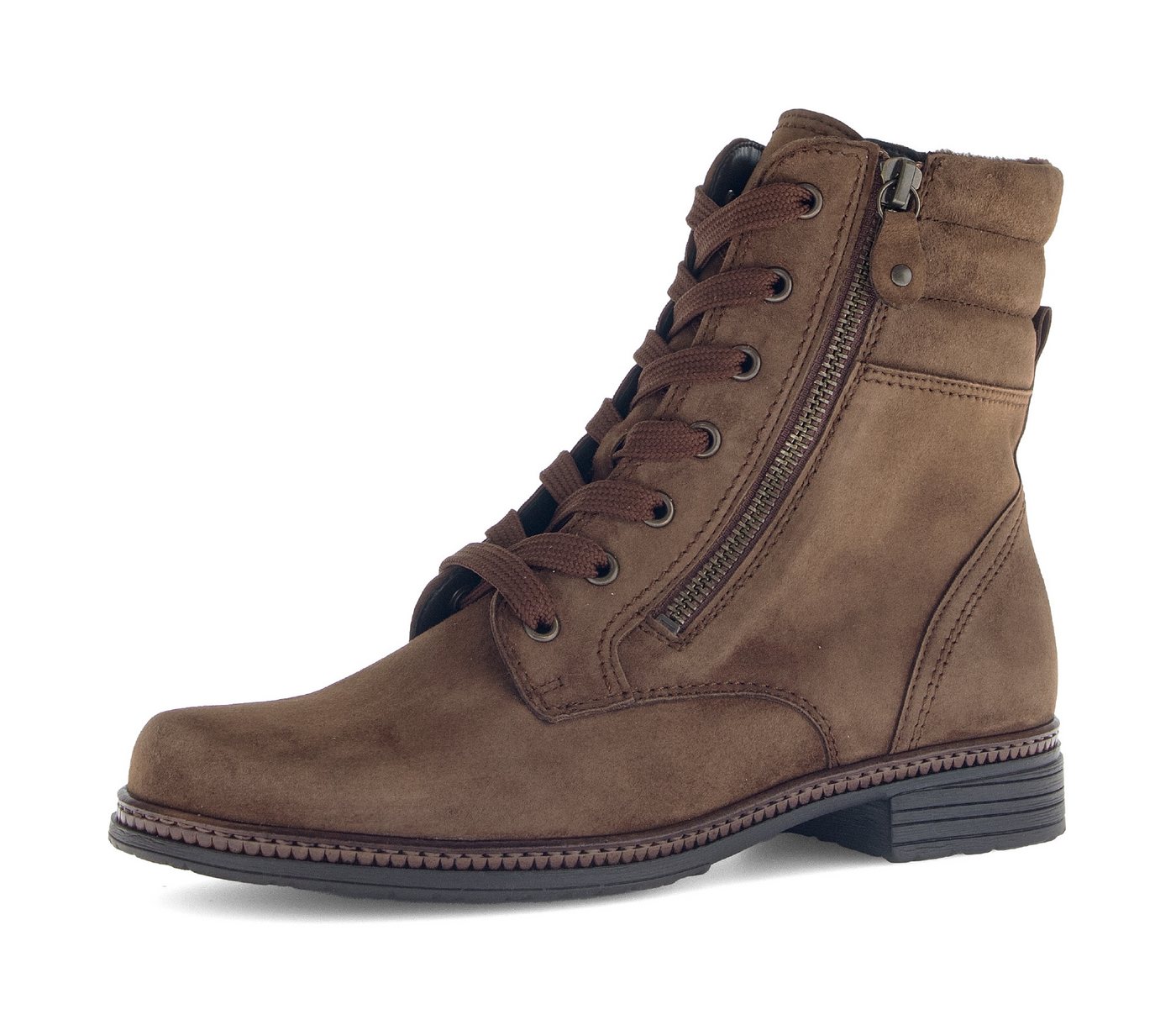 Gabor Schnürstiefelette, Blockabsatz, Schnürboots mit Zierreißverschluss an der Außenseite