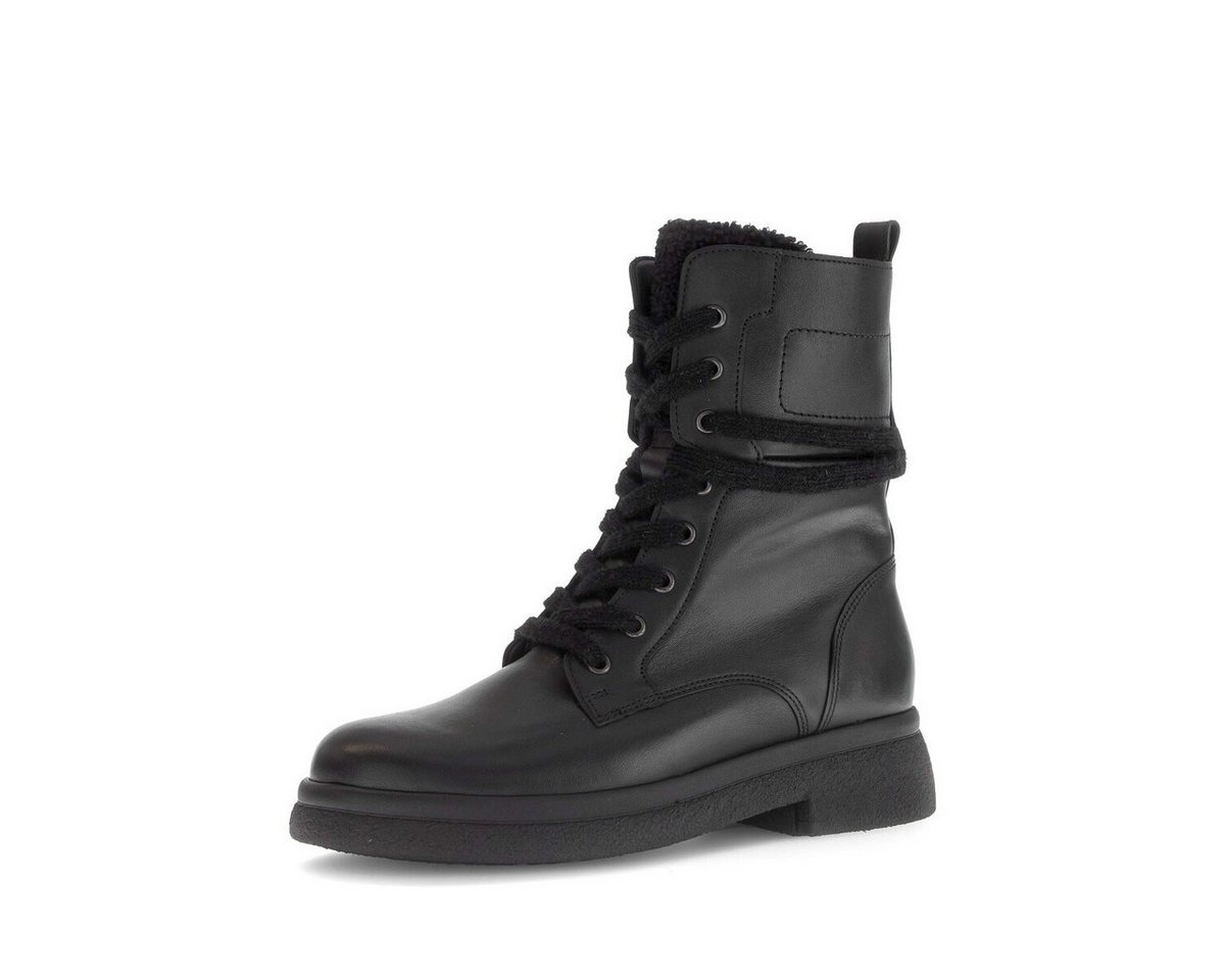 Gabor Schnürstiefelette Materialmix Leder/Lederimitat Schnürstiefelette (schwarz)