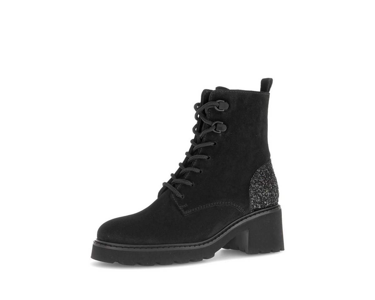 Gabor Schnürstiefelette Materialmix Leder/Lederimitat Schnürstiefelette (schwarz)