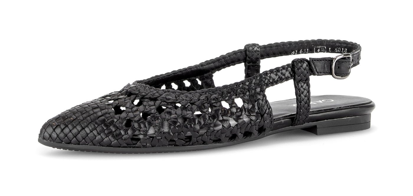 Gabor Slingpumps, Blockabsatz, Sommerschuh in modischer Flechtoptik (schwarz)