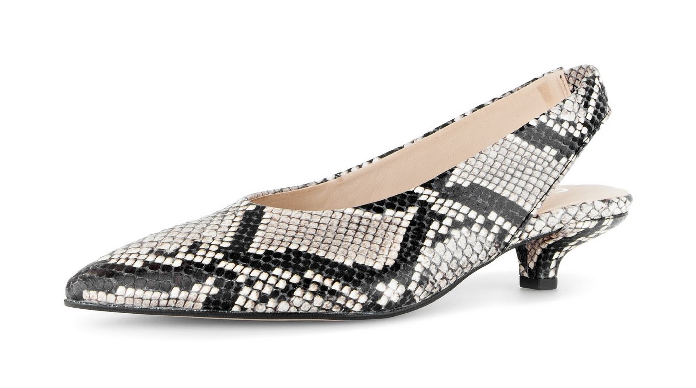 Gabor Slingpumps Trichterabsatz, Businesschuh, Festtagsschuh in Snake-Optik