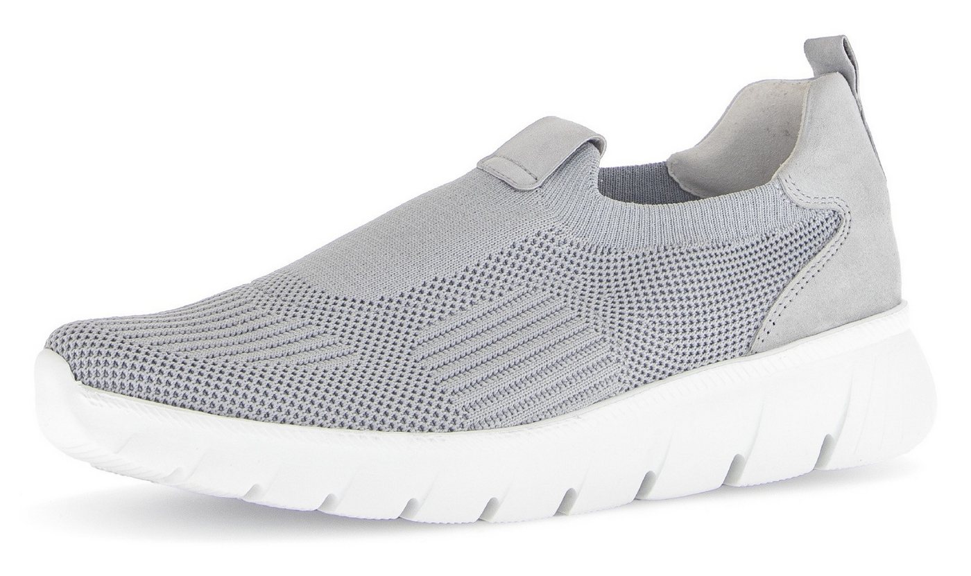Gabor Slip-On Sneaker, Freizeitschuh, Halbschuh, Slipper mit Ziernähten (grau)