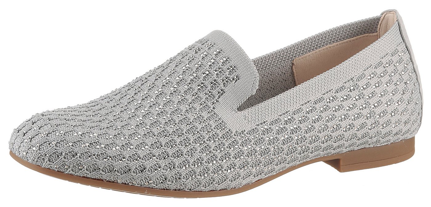 Gabor Slipper, Blockabsatz, Loafer, Bequemschuh mit funkelnden Strass-Steinen