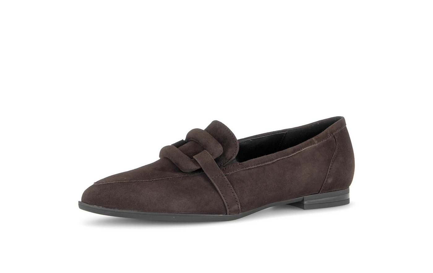 Gabor Slipper Blockabsatz, Pumps, Businessschuh mit eleganter Zierspange, G-Weite (braun)