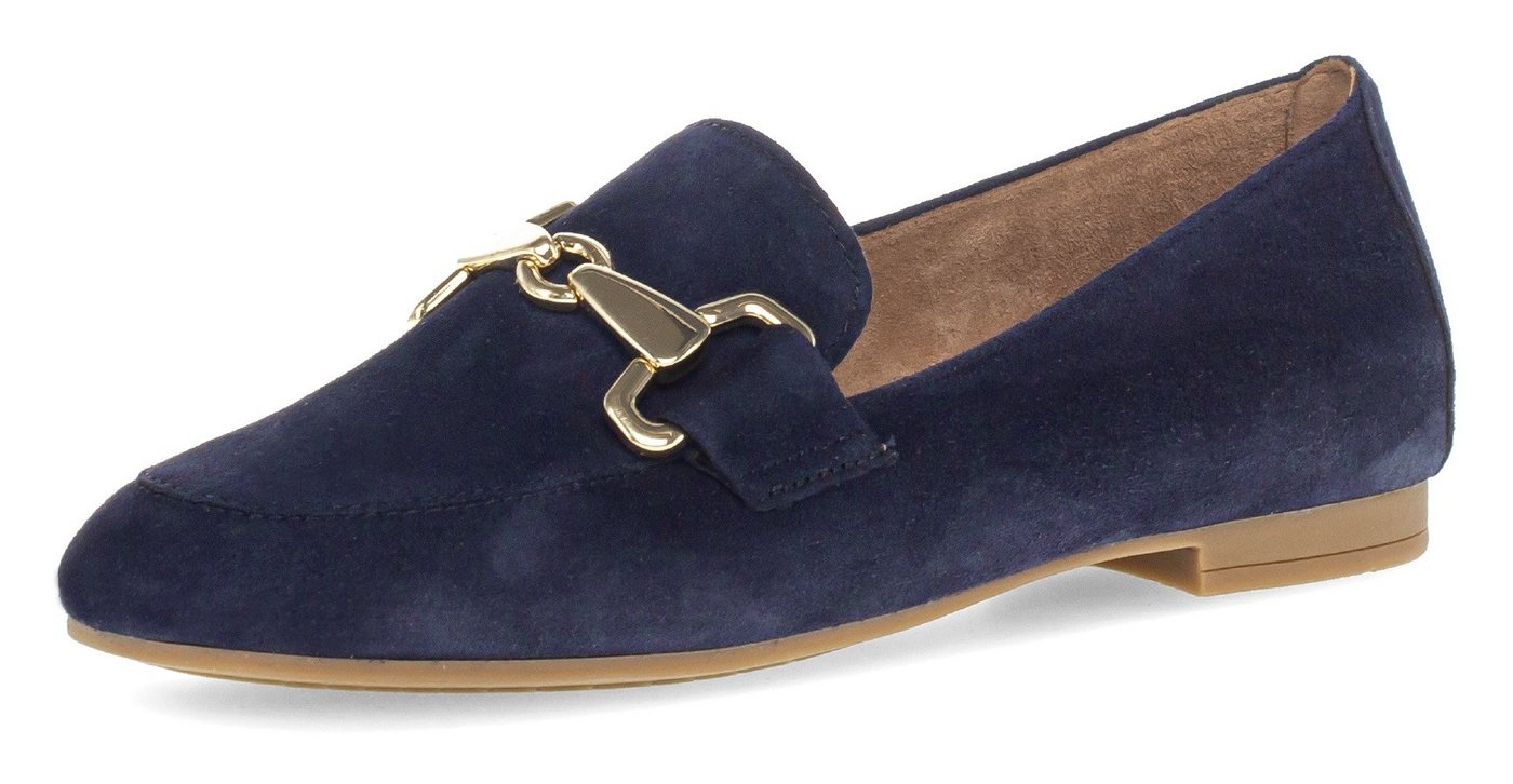 Gabor Slipper, Loafer, Halbschuh, Businessschuh mit edler Zierschnalle (blau)