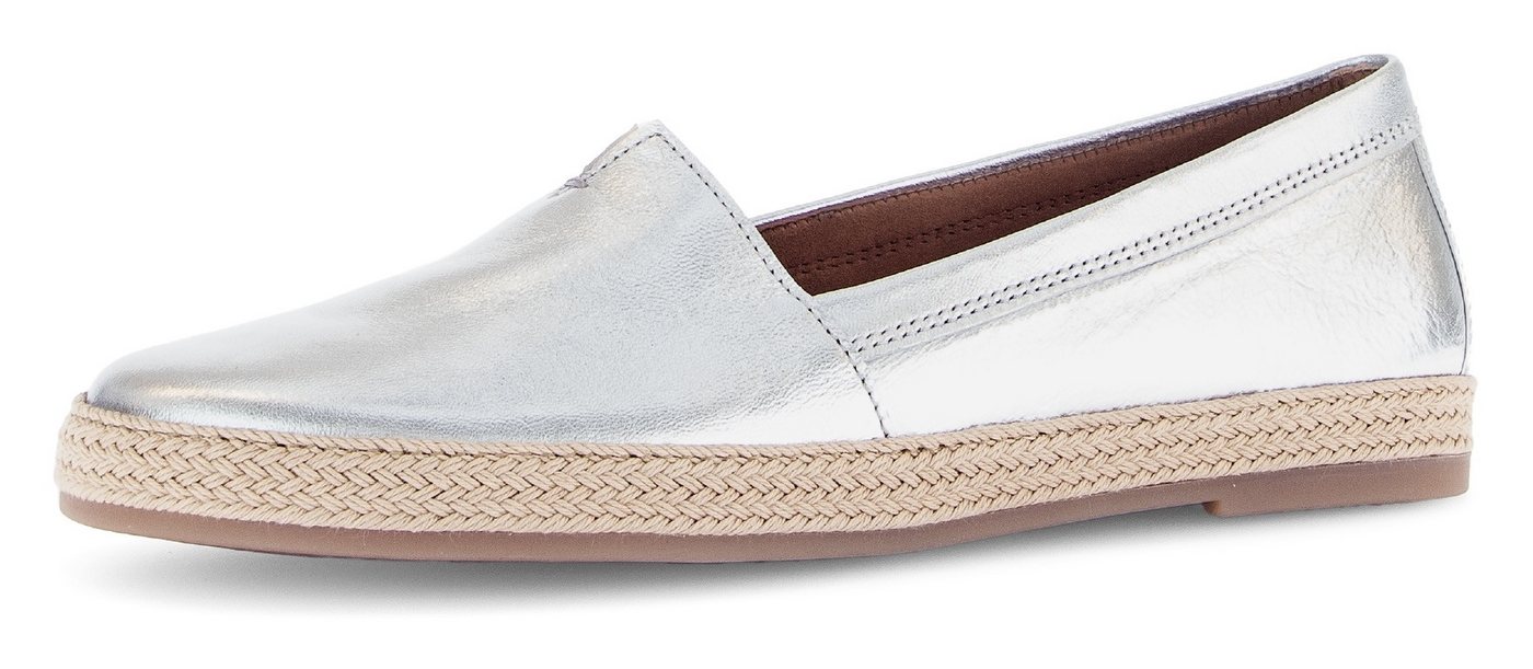 Gabor Slipper, Schlupfschuh, Bequemschuh, Flats mit jutebezogenem Plateau