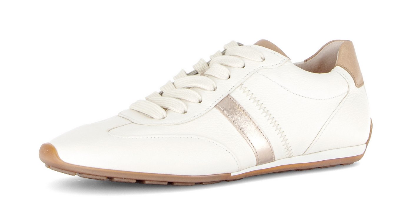 Gabor Sneaker Freizeitschuh, Halbschuh, Schnürer, Kontrastbesatz (ecru kombiniert)