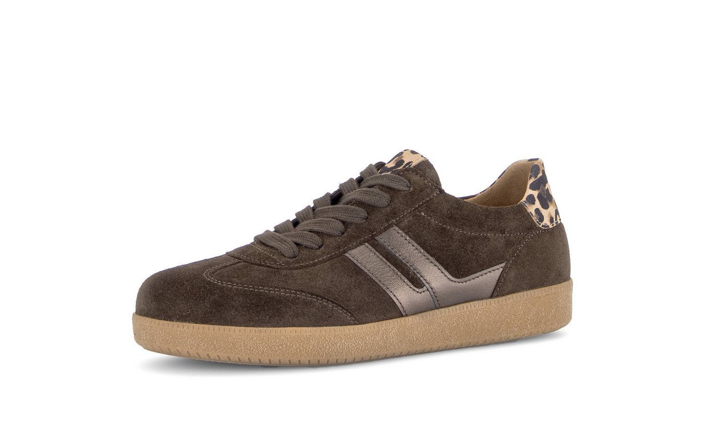 Gabor Sneaker Freizeitschuh, Halbschuh, Schnürer, Kontrastbesatz in Metallic-Optik (braun)