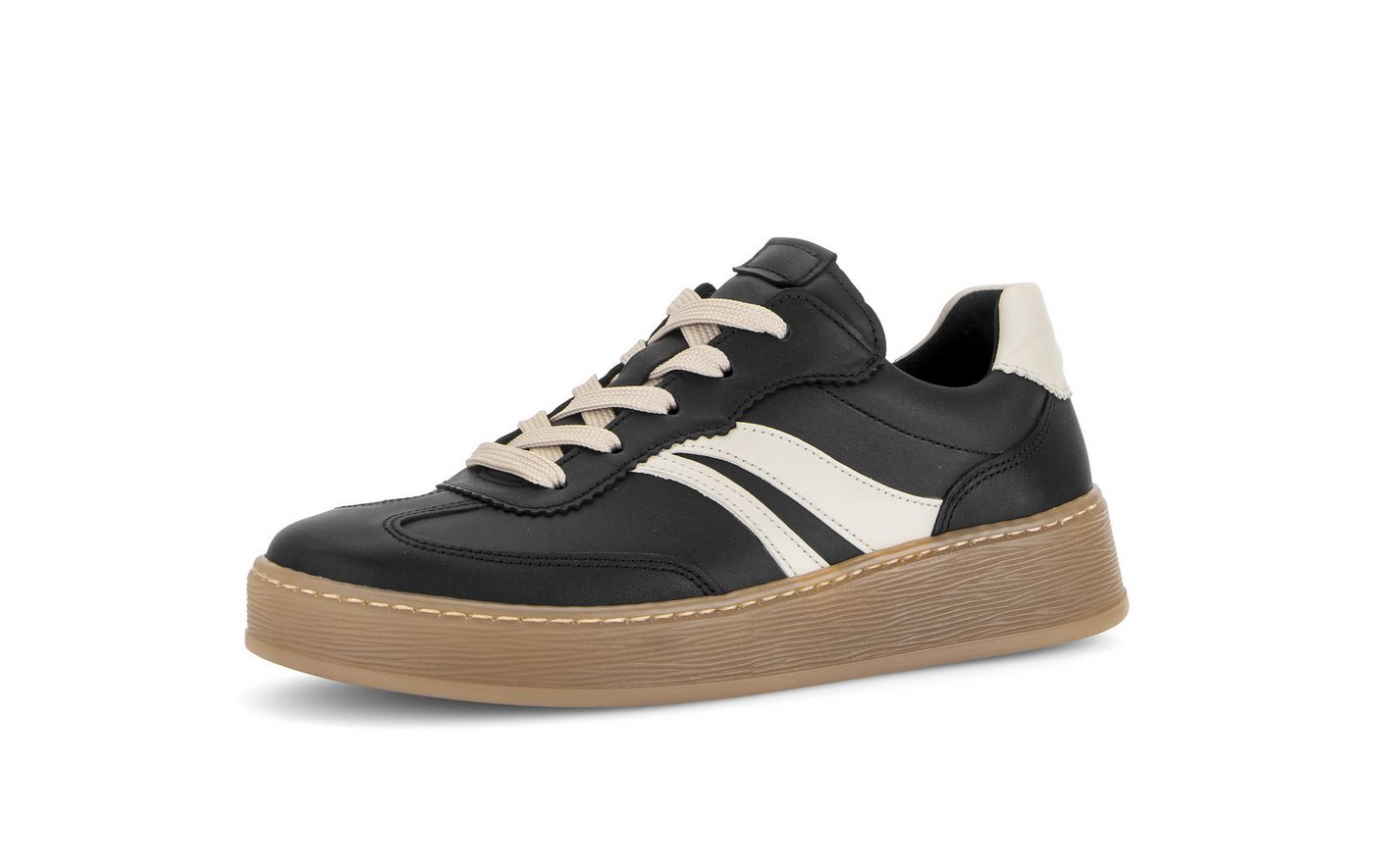 Gabor Sneaker Freizeitschuh, Halbschuh, Schnürer mit Kontrastbesatz, Weite G (weit)