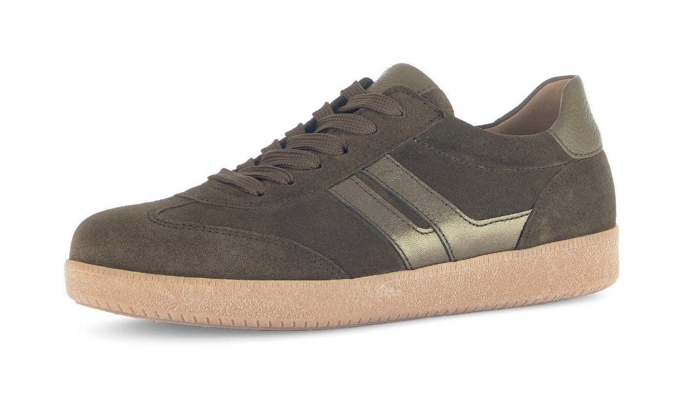 Gabor Sneaker Freizeitschuh, Halbschuh, Schnürschuh mit gepolstertem Schaftrand (grün)