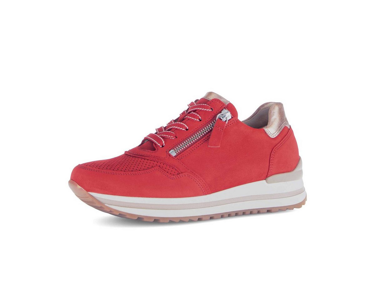 Gabor Sneaker low Materialmix Leder Sneaker (rot)