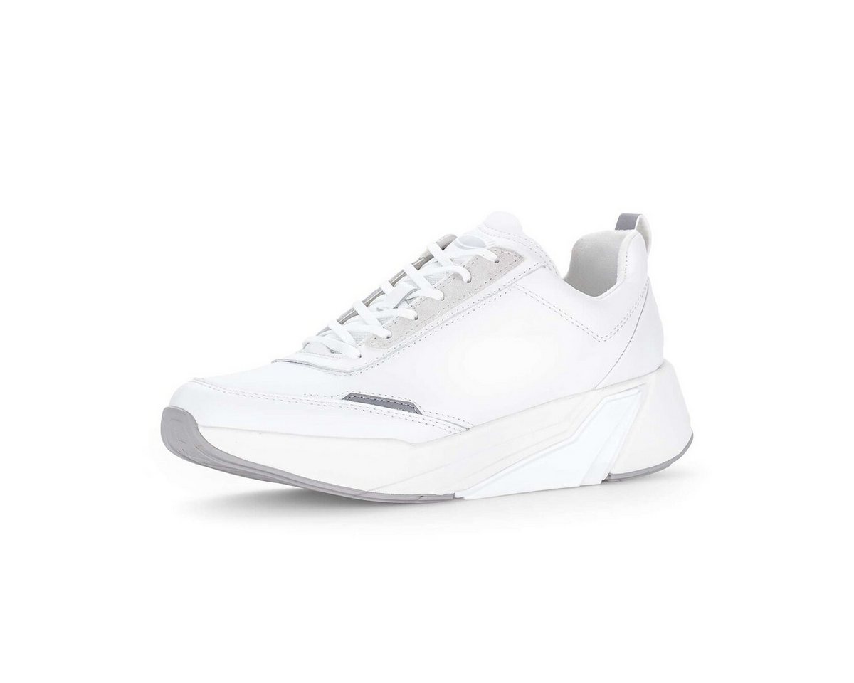 Gabor Sneaker low Materialmix Leder Sneaker (weiß)