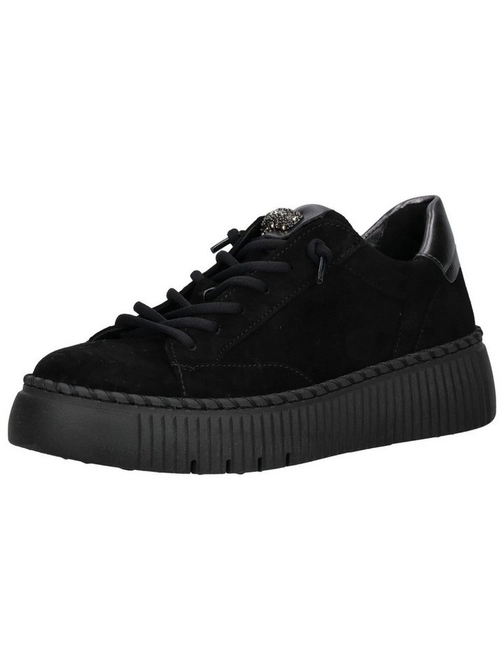 Gabor Sneaker Veloursleder Plateausneaker (schwarz/silber)