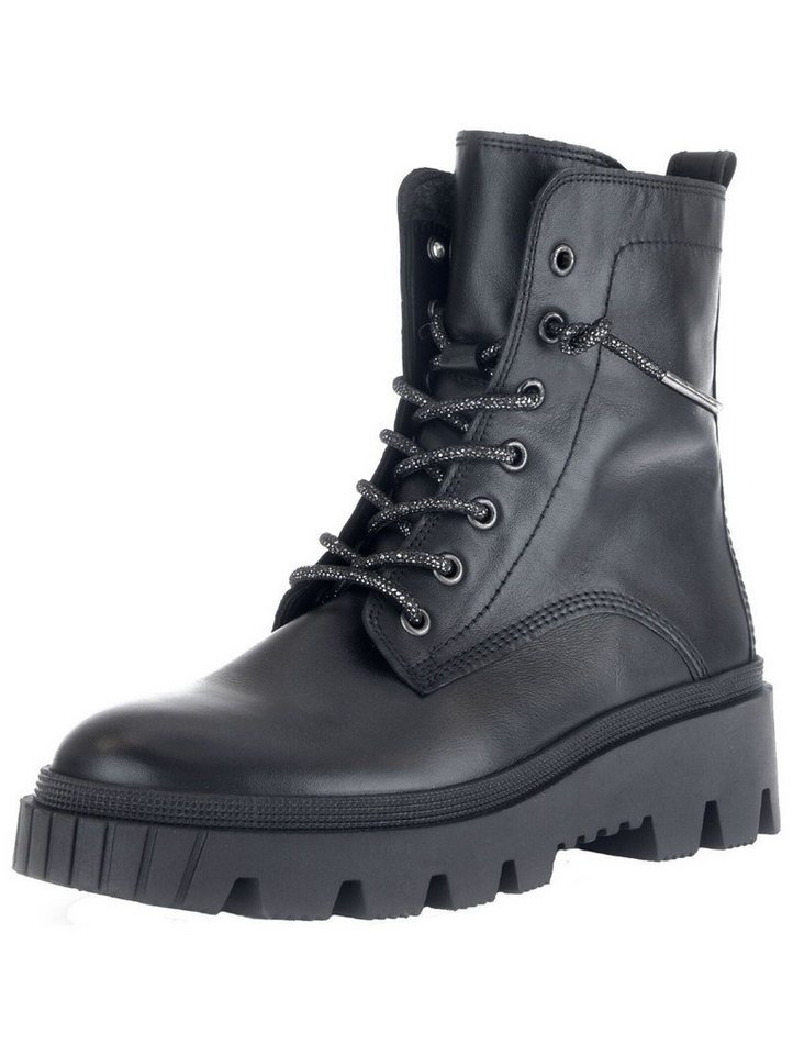 Gabor Stiefelette Glattleder Schnürstiefelette (schwarz)