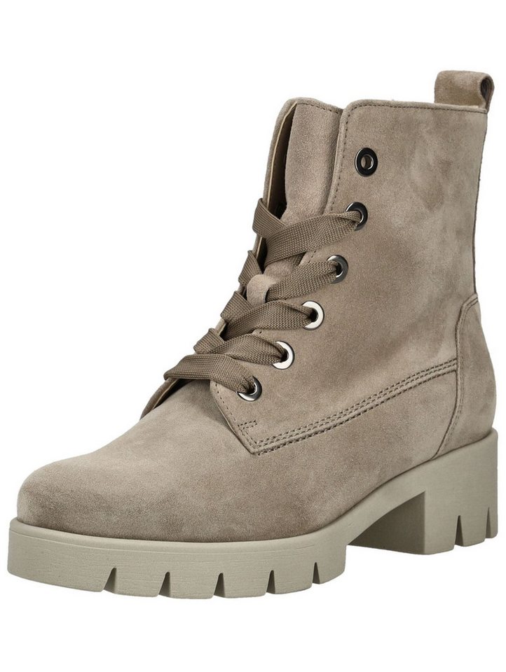 Gabor Stiefelette Veloursleder Schnürstiefelette (beige)