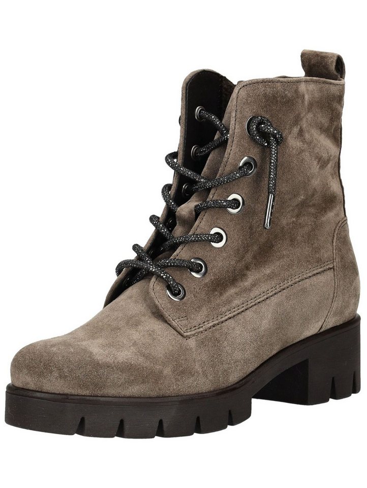 Gabor Stiefelette Veloursleder Schnürstiefelette (braun/grau)