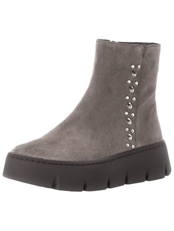 Gabor Stiefelette Veloursleder/Textil Plateaustiefelette (braun/grau)