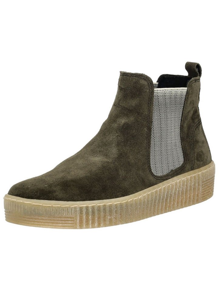 Gabor Stiefelette Veloursleder/Textil Plateaustiefelette (grün)