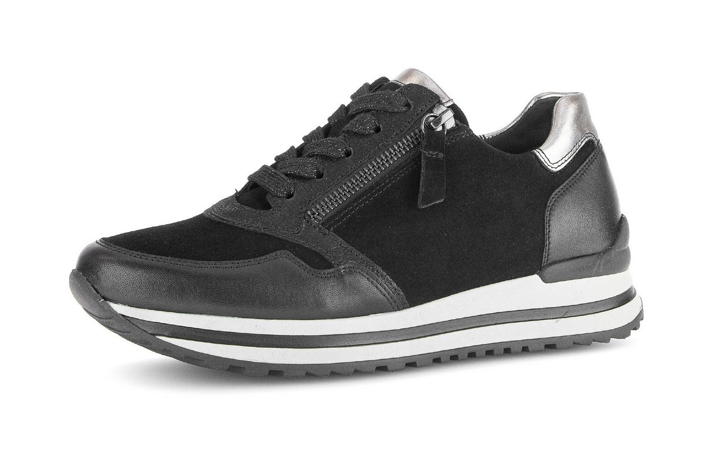 Gabor Turin Keilsneaker, Freizeitschuh, Halbschuh, Schnürer, gepolsterter Schaftrand, H-Weite