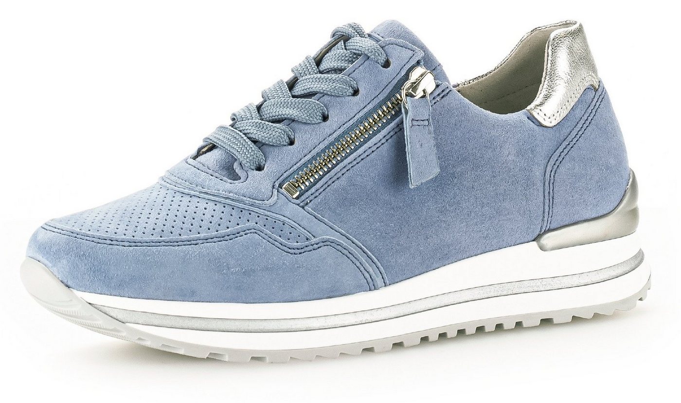 Gabor TURIN Keilsneaker mit Lochmuster, Weite H, Freizeitschuh, Halbschuh, Schnürschuh