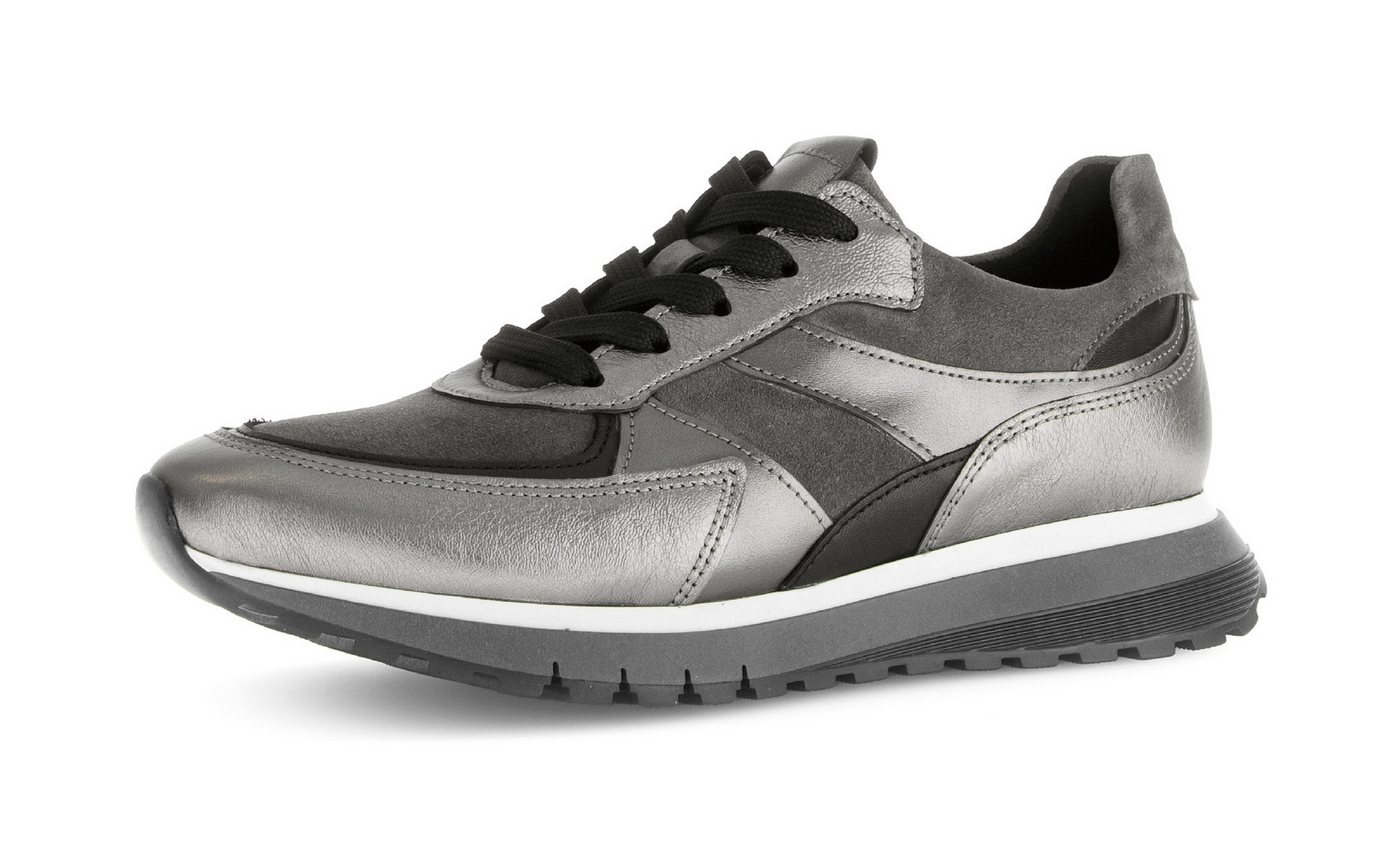 Gabor TURIN Keilsneaker, Plateau, Schnürschuh, Komfortschuh in H-Weite (sehr weit) (grau/silber)