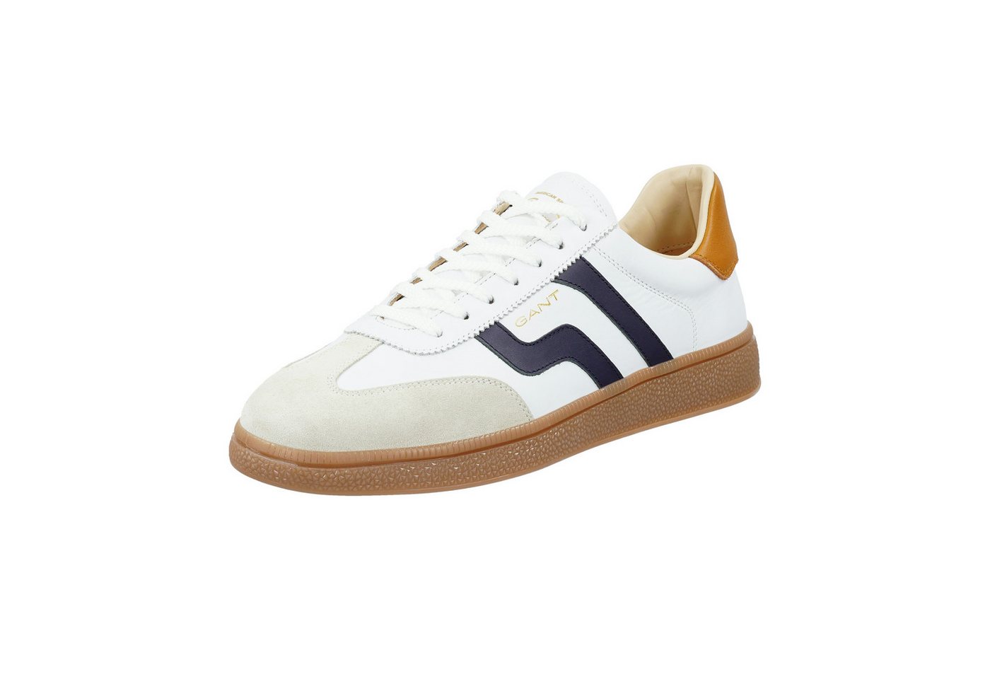 Gant Cuzmo Sneaker Retro Sneaker, Schnürschuh mit Lederinnensohle (weiß/blau)