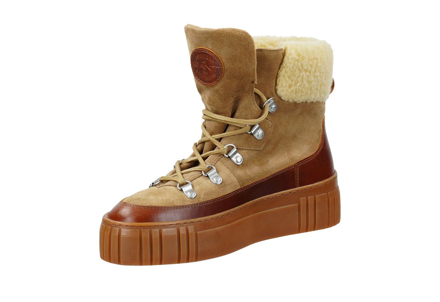 Gant Snowmont Winterboots Snowboots, Winterstiefel mit Plateausohle und Kunstfellkragen