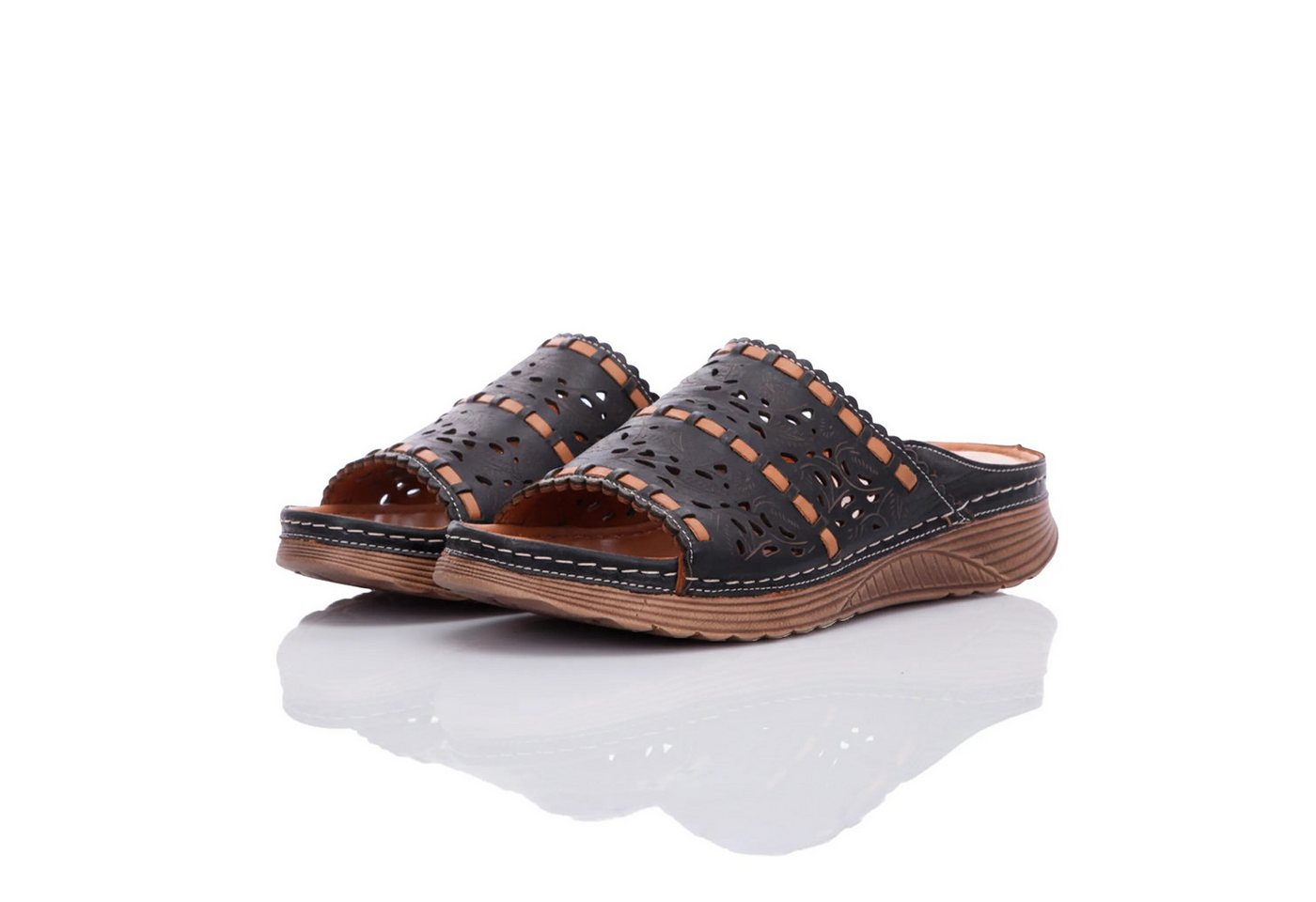 Gemini Damen Pantolette (braun/schwarz)