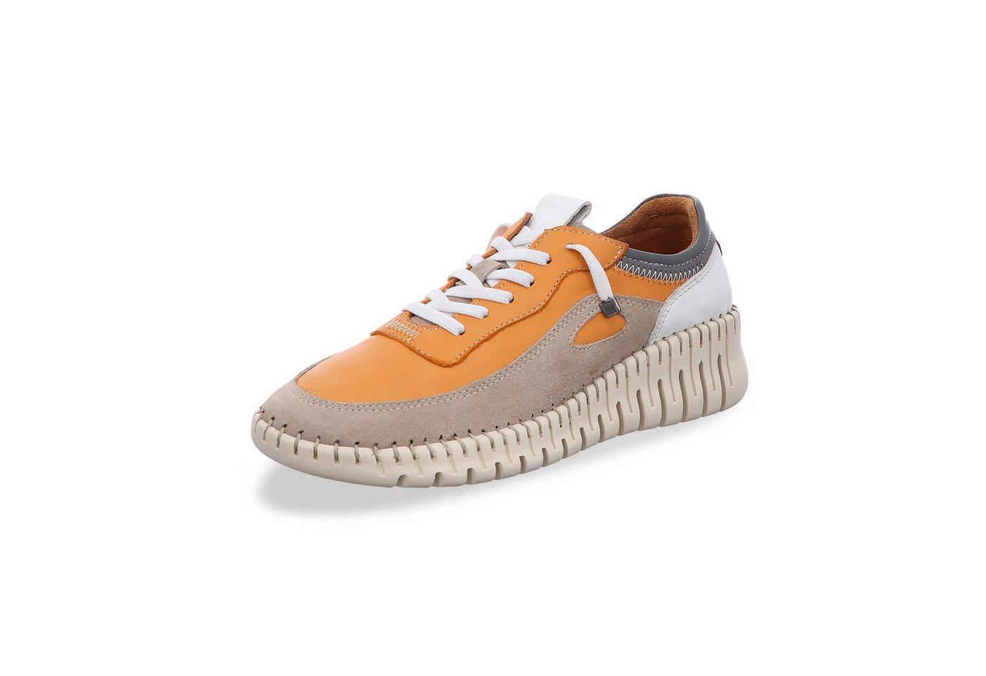 Gemini Damen Schnürschuh (beige/grau/orange/weiß)