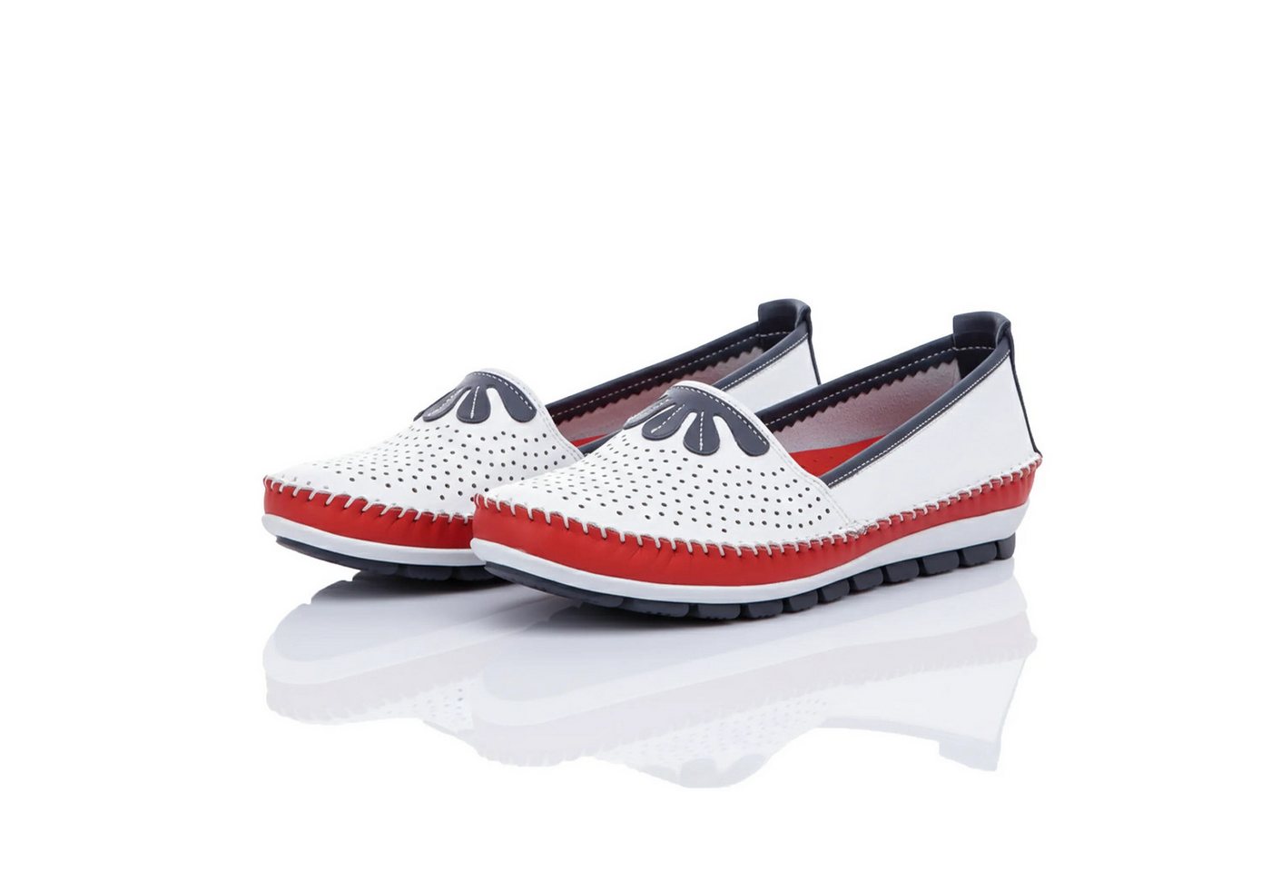 Gemini Damen Slipper (blau/rot/weiß)