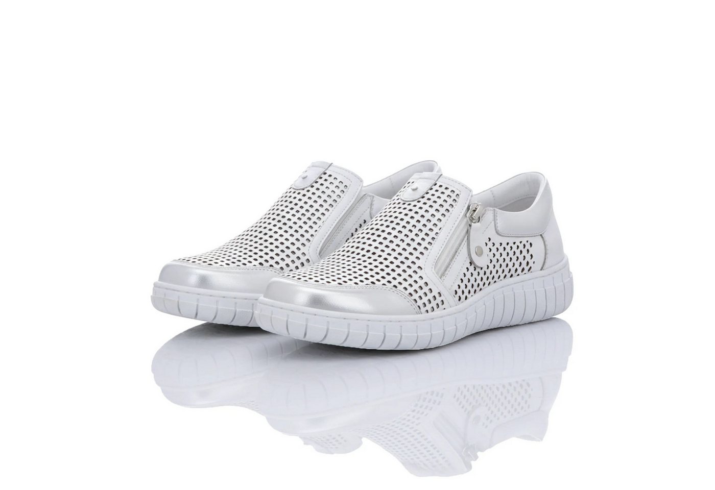 Gemini Damen Slipper (silber/weiß)