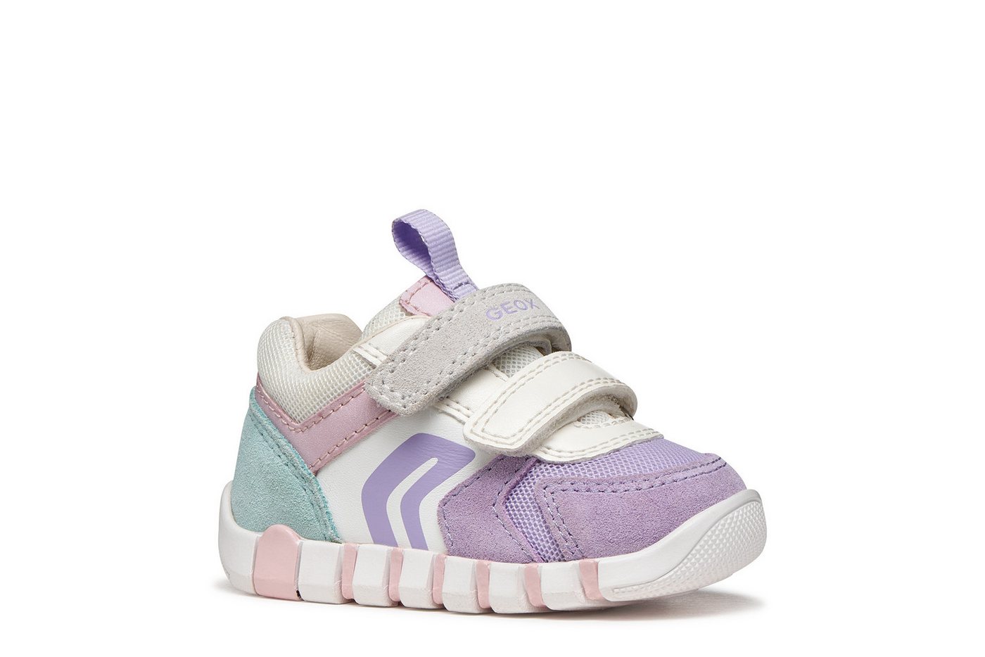 Geox B IUPIDOO GIRL Lauflernschuh Babyschuh mit pastellfarbenen Besätzen, Größenschablone zum Download