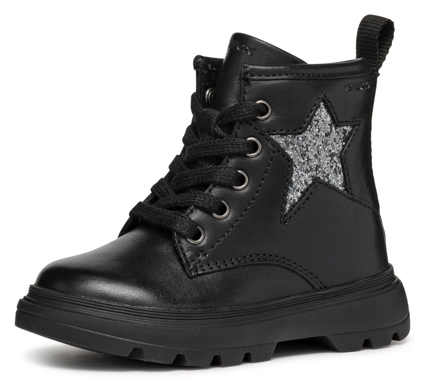 Geox B KIDDARTAH GIRL A Schnürstiefel Plateaustiefel, Winterstiefel, Chunky Boots mit Proil Plateausohle