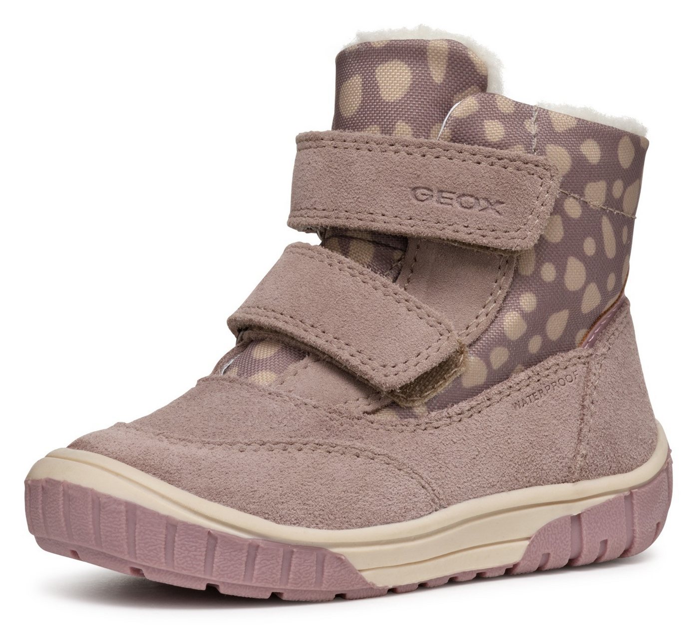 Geox B OMAR GIRL WPF Winterboots Klettstiefel, Babystiefel Winterstiefel mit schönem Muster