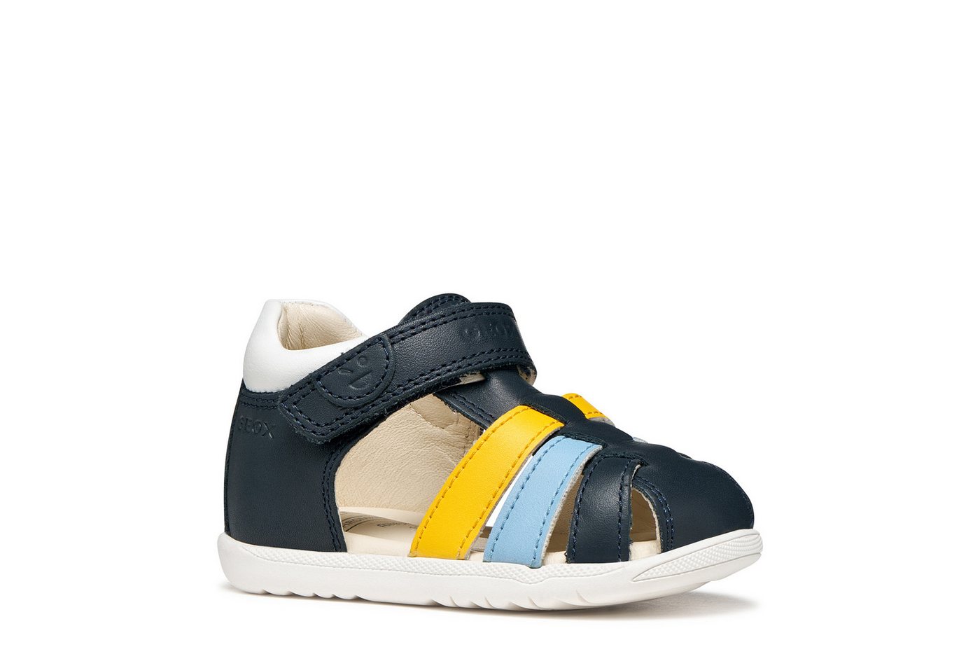 Geox B SANDAL MACCHIA BOY Lauflernschuh Babyschuh, Kontrast-Riemchen, Größenschablone zum Download