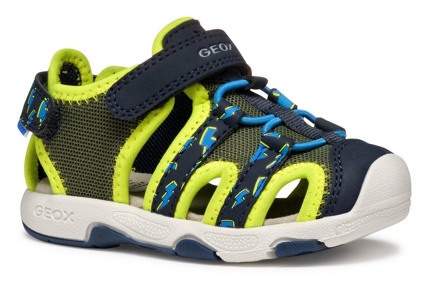 Geox B SANDAL MULTY BOY Sandale, Babyschuh, Sommerschuh, Trekking Schuh mit Klettverschluss (grün)