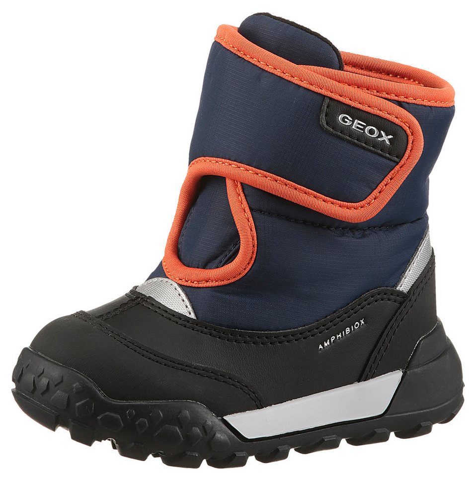 Geox B TREKKYUP BOY B ABX Winterstiefel Snowboots, Klettschuh mit Warmfutter, Größenschablone zum Download
