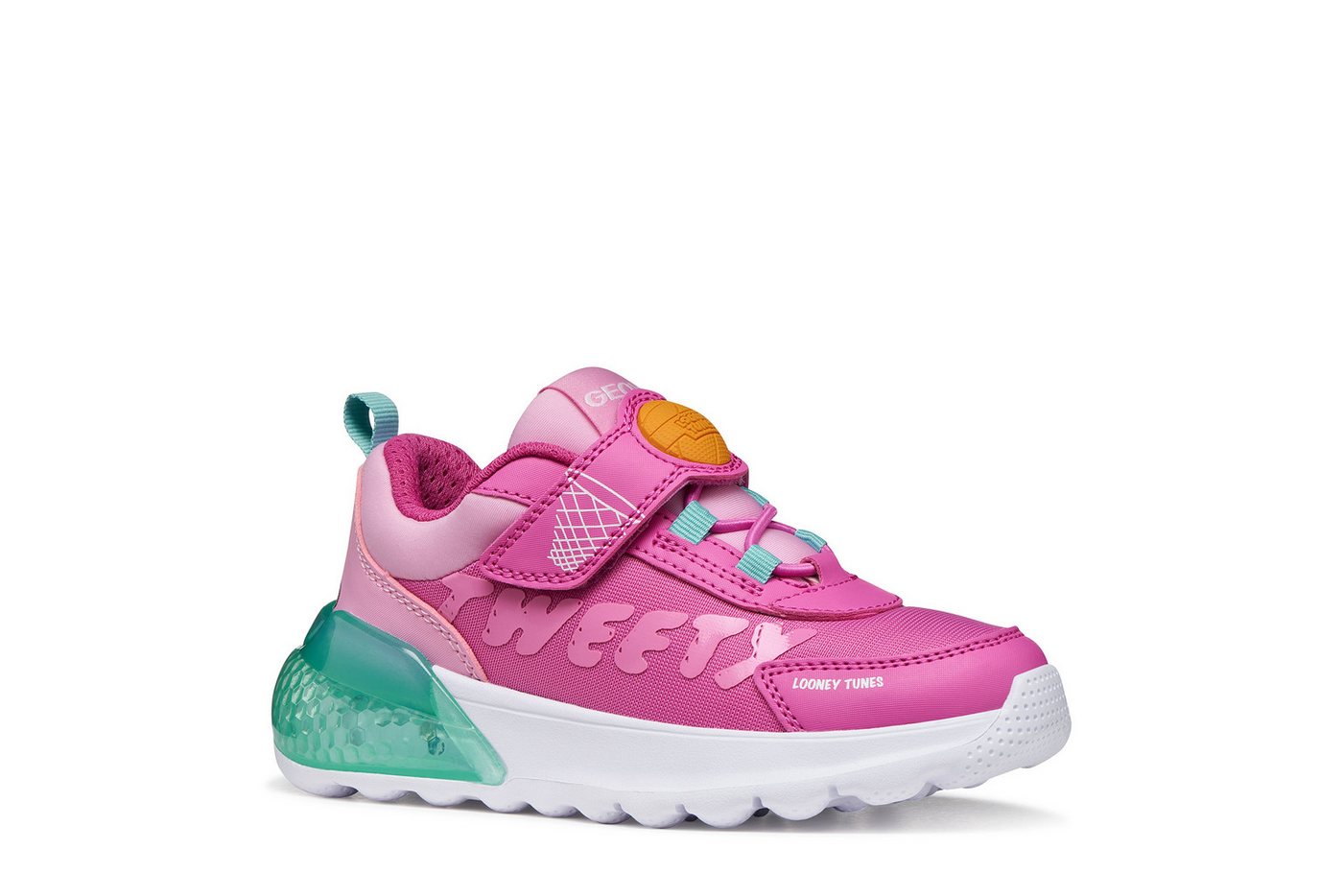 Geox Blinkschuh J ACTIVART ILLUMINUS Sneaker Halbschuh, Klettschuh, Blinkfunktion, Größenschablone zum Download